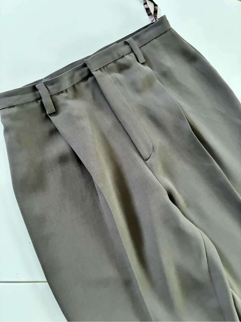 Ellen Tracy 8 Brown Ish Gray Straight-Leg Dress Trousers 💯 Polyester Classic EUC